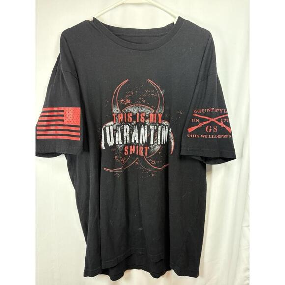 Grunt Style Tee Shirt - This Is My Quarantine Shirt - Size XL - Black And Red - Picture 2 of 7